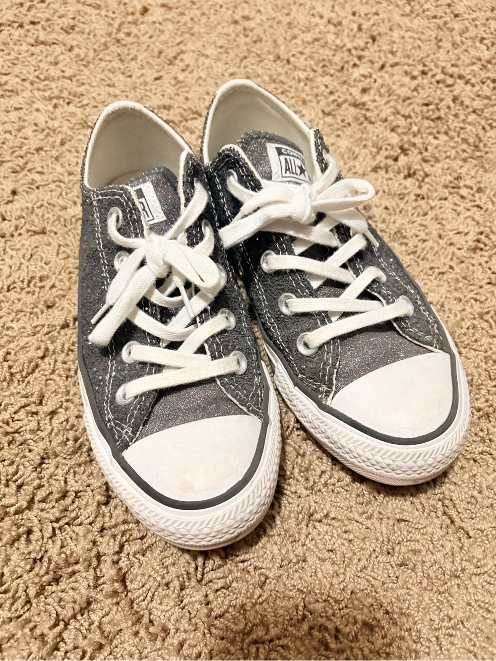 Converse Women' Low Top Glitter Sneakers - Black